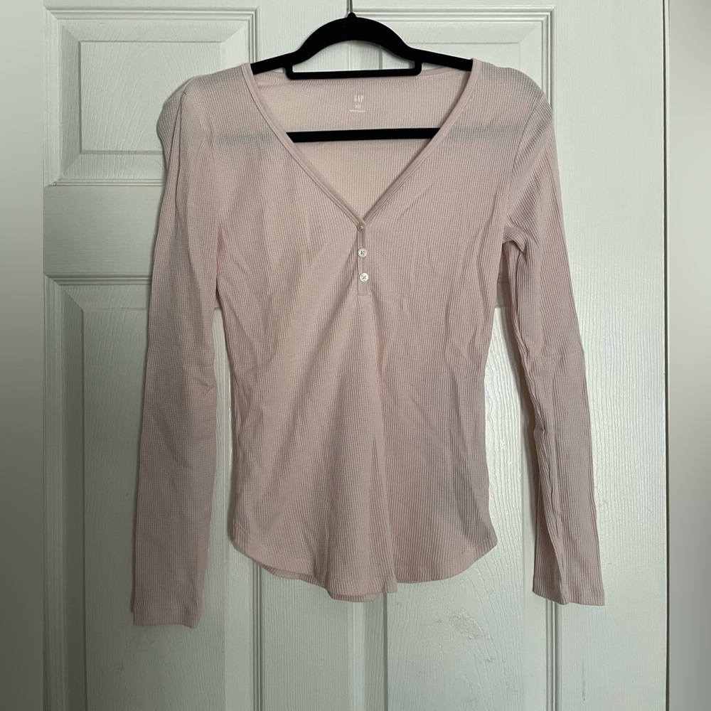 GAP Light Pink V-Neck Blouse NWOT